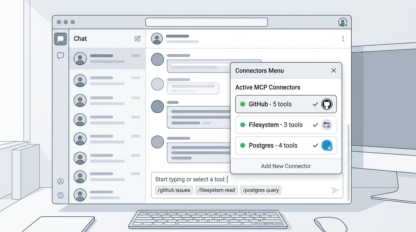 MCP server connection verification in Claude Desktop connectors menu