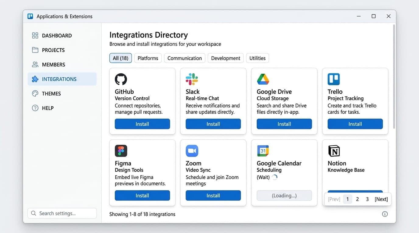 Claude Desktop settings screen showing MCP extensions directory