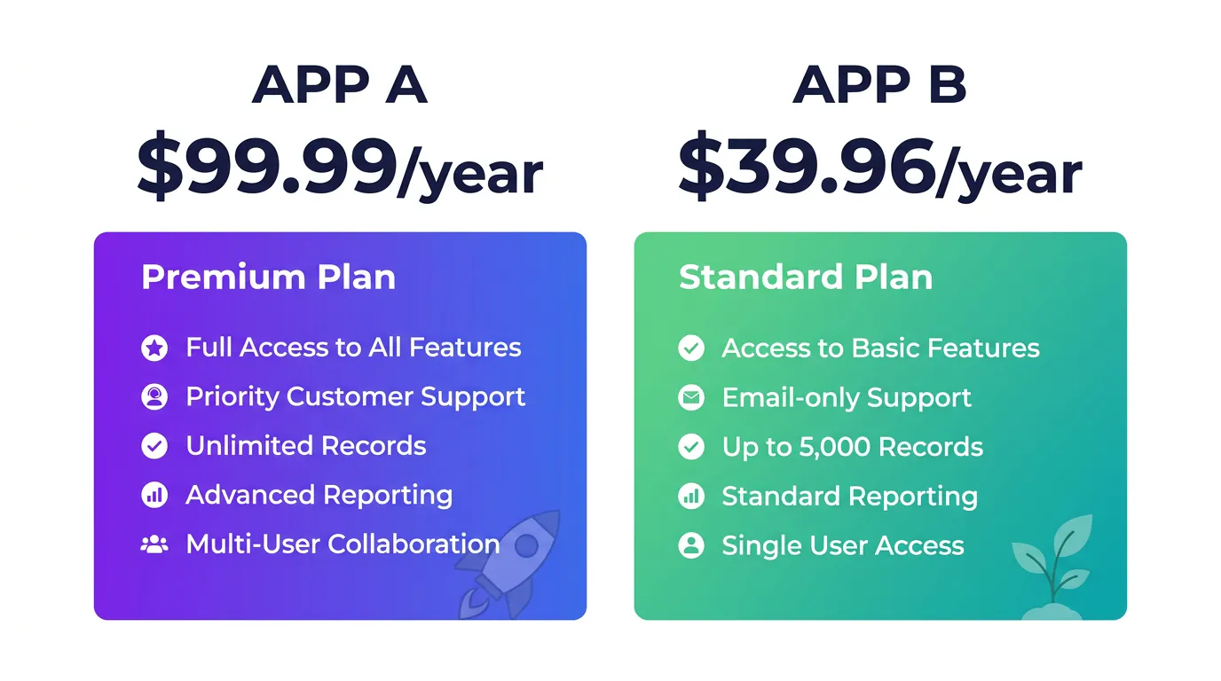 Comparison chart showing Opal and Freedom pricing tiers side by side